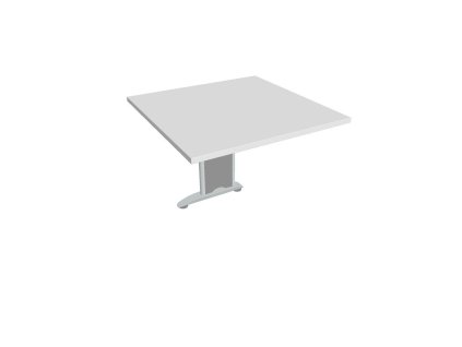 Doplnkový stôl Flex, 80x75,5x80 cm, biely/kov