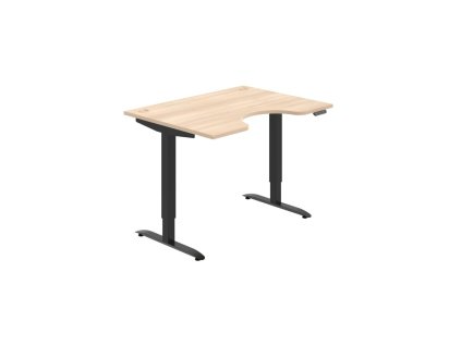 Pracovný stôl Motion Ergo, PO, 2S, 120x70,5-120,5x90 cm, agát/čierna