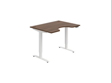 Pracovný stôl Motion Ergo, PO, 2S, 120x70,5-120,5x90 cm, orech/biela