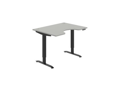 Pracovný stôl Motion Ergo, PO, 2S, 120x70,5-120,5x90 cm, sivá/čierna