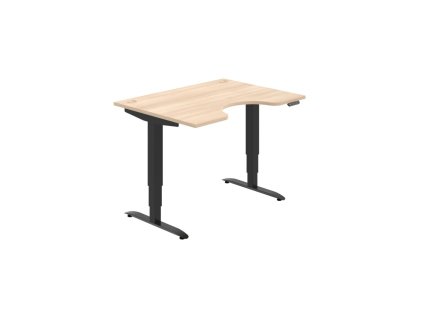 Pracovný stôl Motion Ergo, PO, 3S, 120x61-128x90 cm, agát/čierna