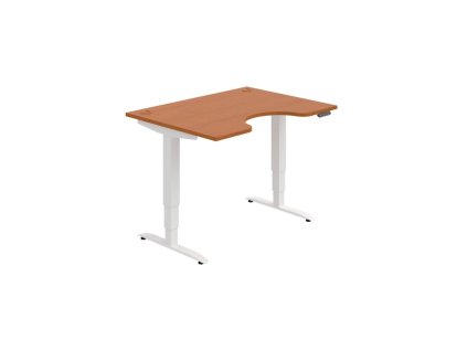 Pracovný stôl Motion Ergo, PO, 3S, 120x61-128x90 cm, čerešňa/biela