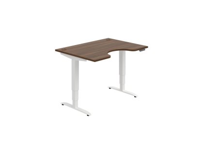 Pracovný stôl Motion Ergo, PO, 3S, 120x61-128x90 cm, orech/biela