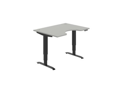Pracovný stôl Motion Ergo, PO, 3S, 120x61-128x90 cm, sivá/čierna