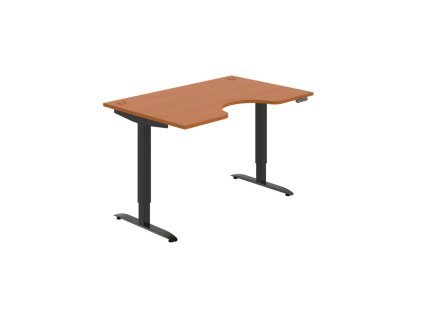 Pracovný stôl Motion Ergo, PO, 2S, 140x70,5-120,5x90 cm, čerešňa/čierna