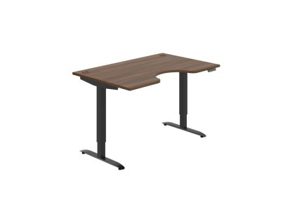Pracovný stôl Motion Ergo, PO, 2S, 140x70,5-120,5x90 cm, orech/čierna