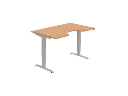 Pracovný stôl Motion Ergo, ZO, 3S, 140x61-128,x90 cm, buk/sivá