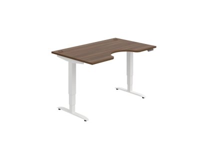 Pracovný stôl Motion Ergo, PO, 3S, 140x61-128x90 cm, orech/biela