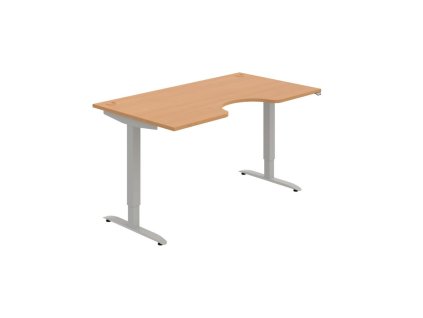 Pracovný stôl Motion Ergo, ZO, 2S, 160x70,5-120,5x90 cm, buk/sivá
