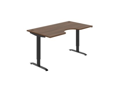 Pracovný stôl Motion Ergo, ZO, 2S, 160x70,5-120,5x90 cm, orech/čierna