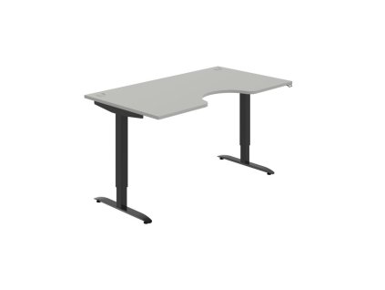 Pracovný stôl Motion Ergo, ZO, 2S, 160x70,5-120,5x90 cm, sivá/čierna