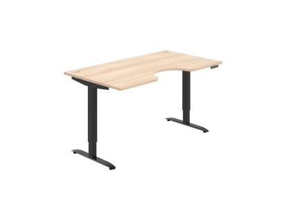 Pracovný stôl Motion Ergo, PO, 2S, 160x70,5-120,5x90 cm, agát/čierna