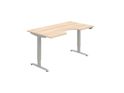 Pracovný stôl Motion Ergo, PO, 2S, 160x70,5-120,5x90 cm, agát/sivá
