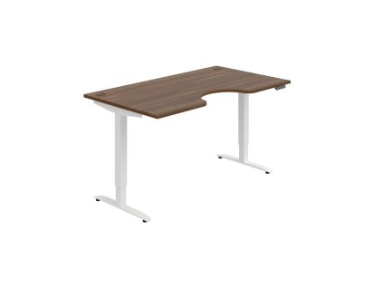 Pracovný stôl Motion Ergo, PO, 2S, 160x70,5-120,5x90 cm, orech/biela