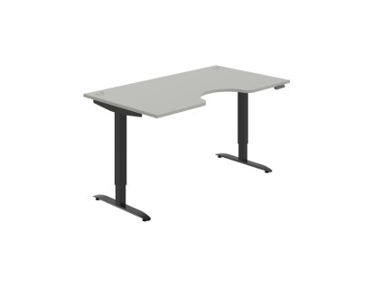 Pracovný stôl Motion Ergo, PO, 2S, 160x70,5-120,5x90 cm, sivá/čierna