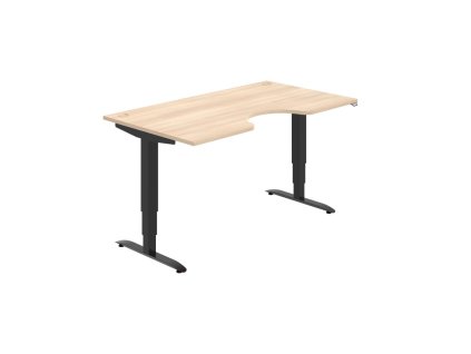 Pracovný stôl Motion Ergo, ZO, 3S, 160x61-128x90 cm, agát/čierna