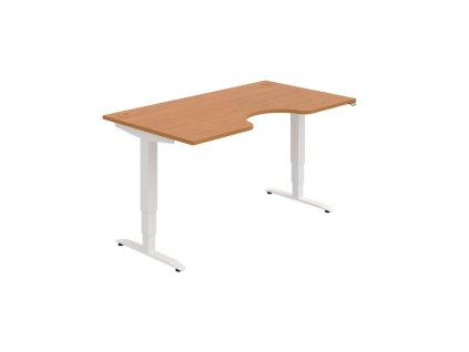 Pracovný stôl Motion Ergo, ZO, 3S, 160x61-128x90 cm, jelša/biela