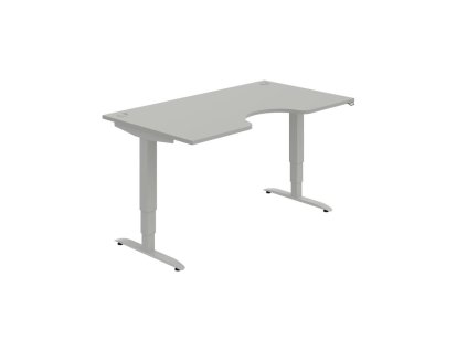 Pracovný stôl Motion Ergo, ZO, 3S, 160x61-128x90 cm, sivá/sivá