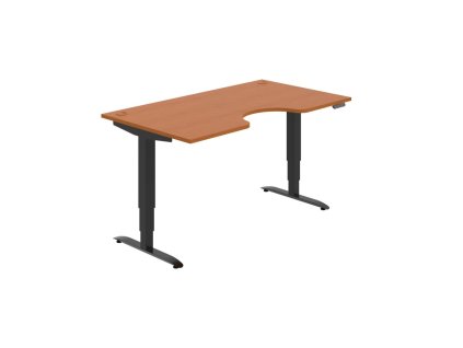 Pracovný stôl Motion Ergo, PO, 3S, 160x61-128x90 cm, čerešňa/čierna