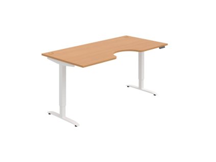 Pracovný stôl Motion Ergo, PO, 2S, 180x70,5-120,5x90 cm, buk/biela