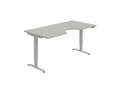 Pracovný stôl Motion Ergo, PO, 2S, 180x70,5-120,5x90 cm, sivá/sivá