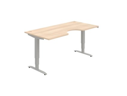 Pracovný stôl Motion Ergo, ZO, 3S, 180x61-128x90 cm, agát/sivá