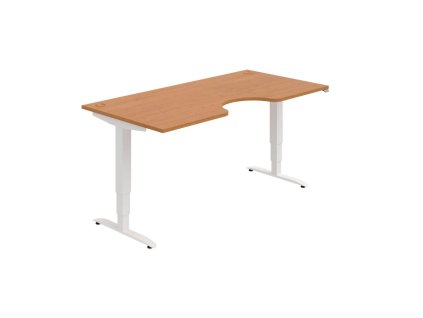 Pracovný stôl Motion Ergo, ZO, 3S, 180x61-128x90 cm, jelša/biela