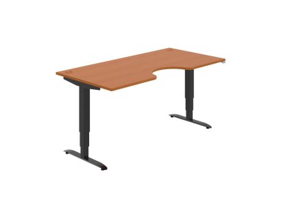 Pracovný stôl Motion Ergo, ZO, 3S, 180x61-128x90 cm, čerešňa/čierna
