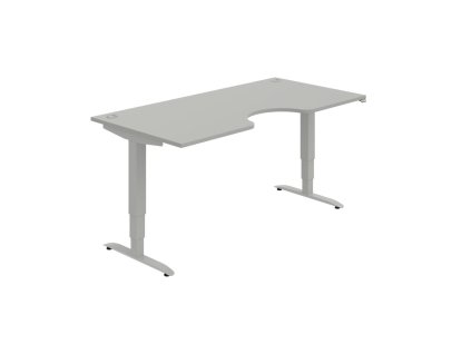 Pracovný stôl Motion Ergo, ZO, 3S, 180x61-128x90 cm, sivá/sivá
