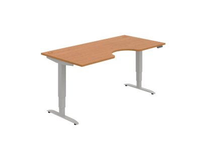 Pracovný stôl Motion Ergo, PO, 3S, 180x61-128x90 cm, jelša/sivá