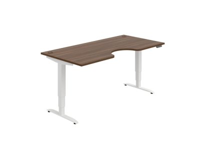 Pracovný stôl Motion Ergo, PO, 3S, 180x61-128x90 cm, orech/biela