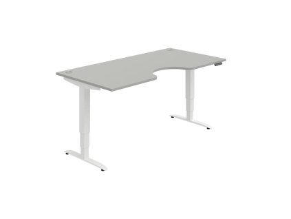 Pracovný stôl Motion Ergo, PO, 3S, 180x61-128x90 cm, sivá/biela