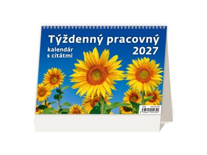 Stolový kalendár riadkový 21,1x14,8 cm - Týždenný s citátmi 2027