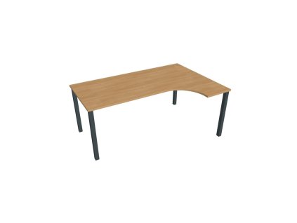 Pracovný stôl Uni, ergo, ľavý, 180x75,5x120 cm, dub/čierna