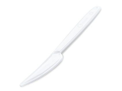 Nože plastové znovu použiteľné biele 18,5 cm (50 ks)
