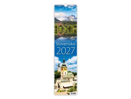 Nástenný kalendár Slovensko - viazanka 12 x 48 cm 2027