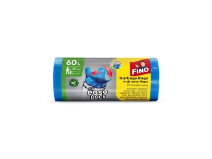 Vrecia zaväzovacie FINO Easy pack 60 ℓ, 18 mic., 60 x 66 cm,20 ks modré