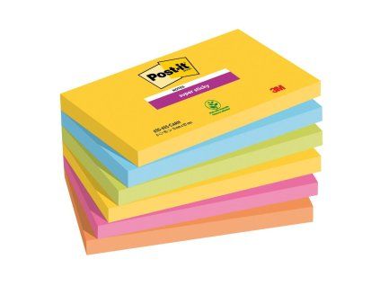 Samolepiaci bloček Post-it Super Sticky CARNIVAL, veľkosť 76 x127 mm 6 bločkov po 90 lístkov