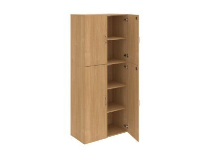Policová skriňa Drive, zámok, 80x185x42 cm, dub/dub
