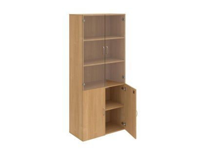Policová skriňa Drive, zámok, 80x185x42 cm, dub/dub