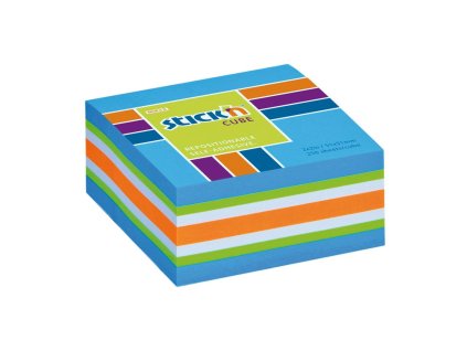 Samolepiaci bloček Stick’n Hopax mini, 51x51 mm, modrý mix