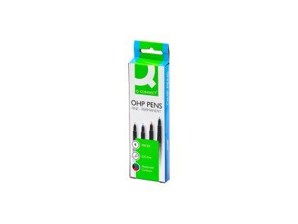 Sada permanentných popisovačov Q-CONNECT OHP F 4S, 0,5 mm