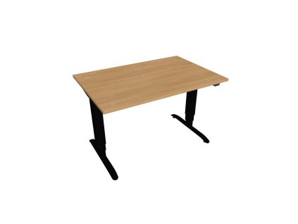 Pracovný stôl Motion, ZO, 3S, 120x61 - 128x80 cm, dub/čierna
