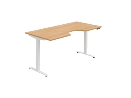 Pracovný stôl Motion Ergo, PO, 2S, 180x70,5-120,5x90 cm, dub/biela