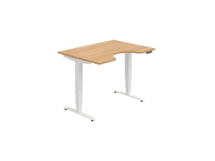 Pracovný stôl Motion Ergo, PO, 3S, 120x61-128x90 cm, dub/biela