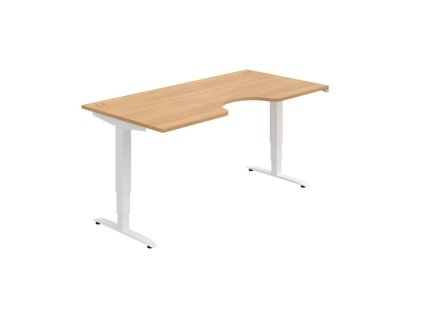 Pracovný stôl Motion Ergo, ZO, 3S, 180x61-128x90 cm, dub/biela