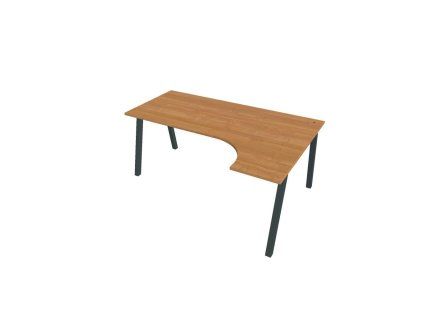 Pracovný stôl UNI A, ergo, ľavý, 180x75,5x120 cm, jelša/čierna