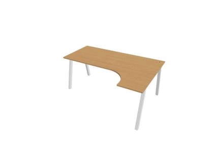 Pracovný stôl UNI A, ergo, ľavý, 180x75,5x120 cm, buk/biela