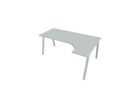 Pracovný stôl UNI A, ergo, ľavý, 180x75,5x120 cm, sivá/sivá