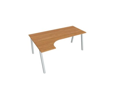 Pracovný stôl UNI A, ergo, pravý, 180x75,5x120 cm, jelša/sivá